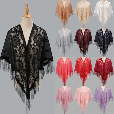Hollow Women Shawl Multicolored Tulle Shawl Wedding Accessories Fashion Scarf  Cosplay