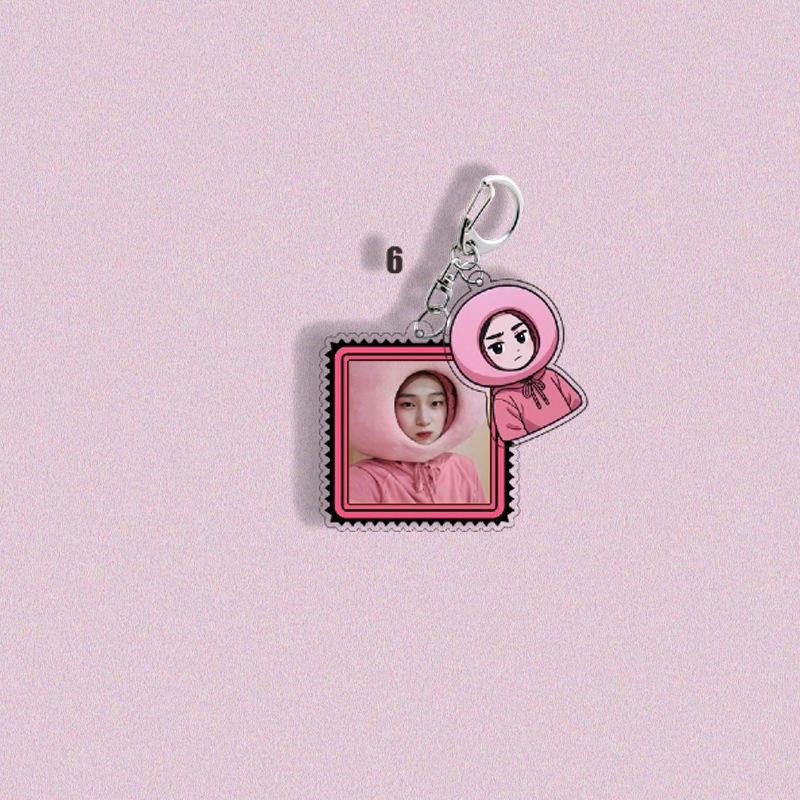 ENHYPEN Funny Fruit Headgear Photo & Cartoon Keychain, Stamp-Style Acrylic Bag Charm with Member Selfie, Engene Fans Collectible Kpop Accessory