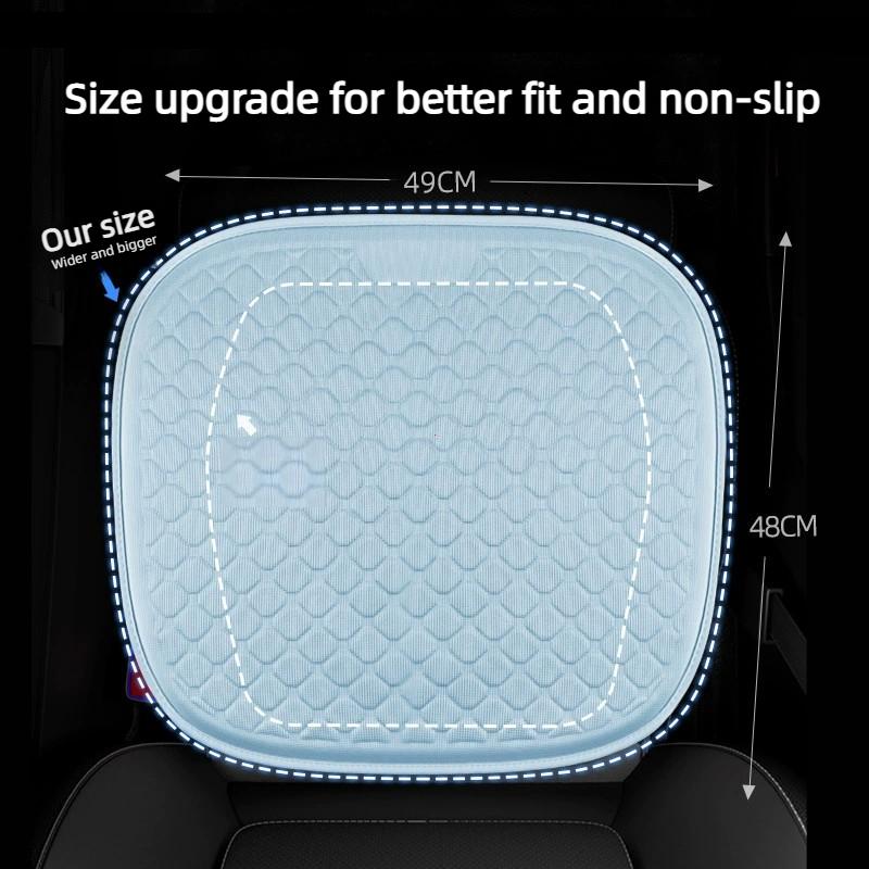 Car Seat Cushion Summer Cooling Ice Silk Silicone Gel Pad Ventilated Breathable Seat Mat for Office and Vehicle