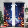 2pcs 2D Flat Printing Merry Christmas Popular Curtain Pumpkin Arch Bat Polyester Without Electricity Birthday Party Use for