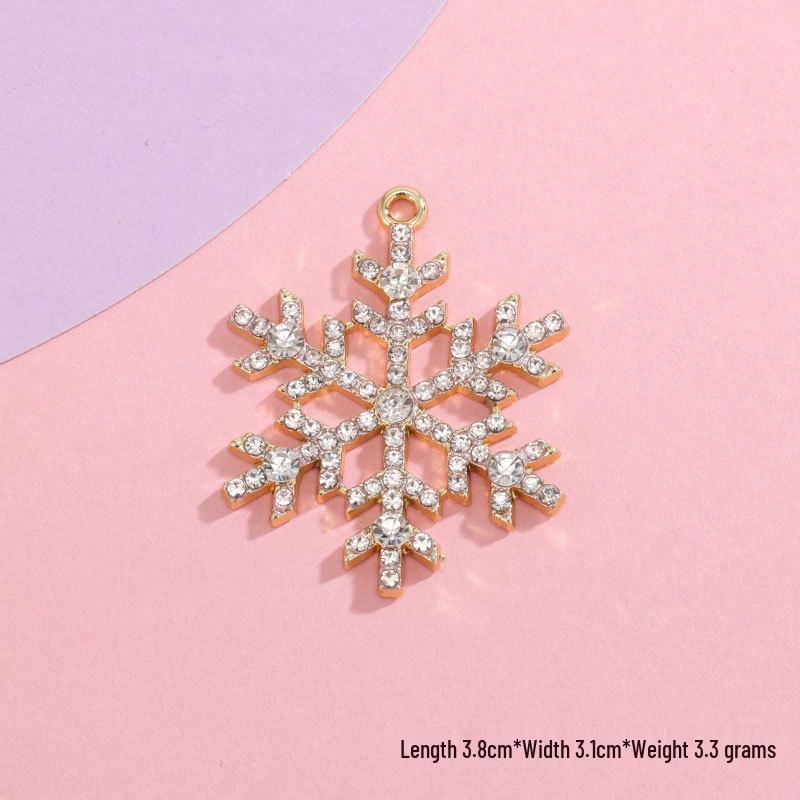 Snowflake Rhinestone Charm Pendant for DIY Jewelry: Christmas Alloy Accessory for Women’s Bracelets, Necklaces, and Earrings