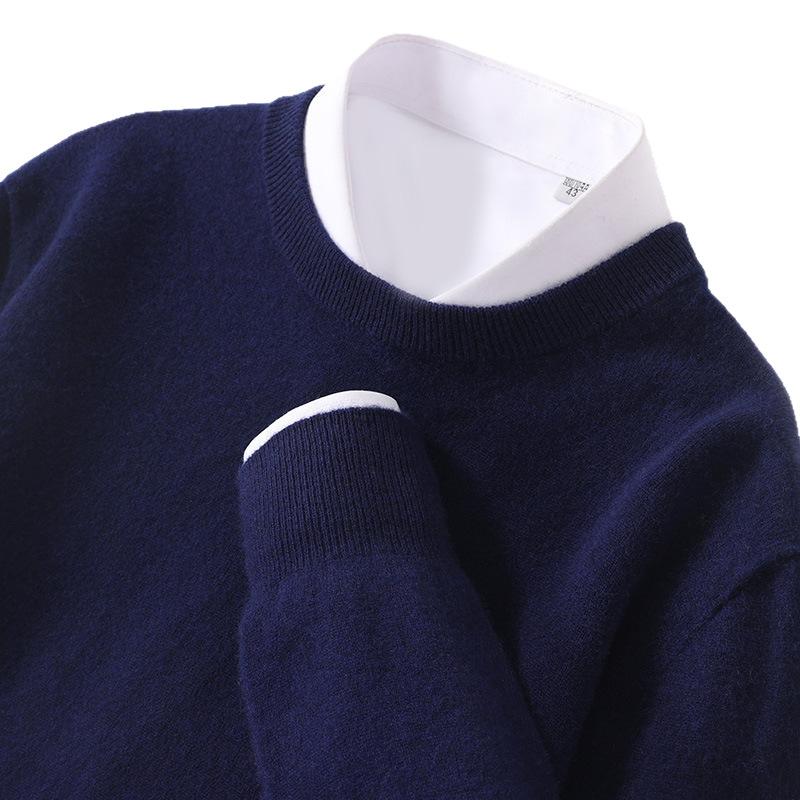 Cashmere Sweater Men'S 100 Pure Wool Knitted Sweater Round Neck Autumn And Winter Cashmere Sweater Line