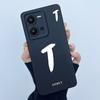 For Vivo Y35 Case Cute Initial Letters Soft Liquid Silicone Back Cover For Vivo Y 35 4G Funda Anti Drop Phone Protector Coque