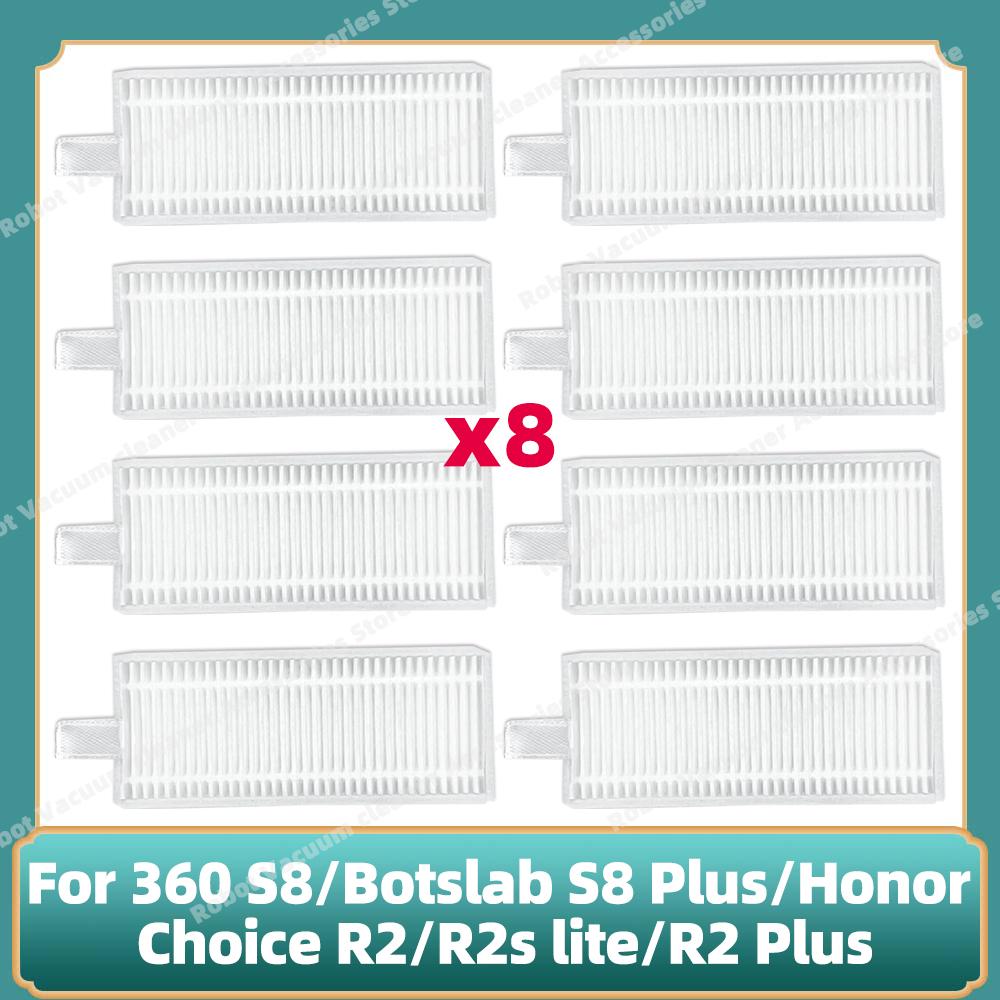 Kompatibel für 360 S8 / Botslab S8 Plus / Honor Choice R2 / R2s lite / R2 Plus Ersatz Haupt-Seitenbürste Filter Mopps Teile