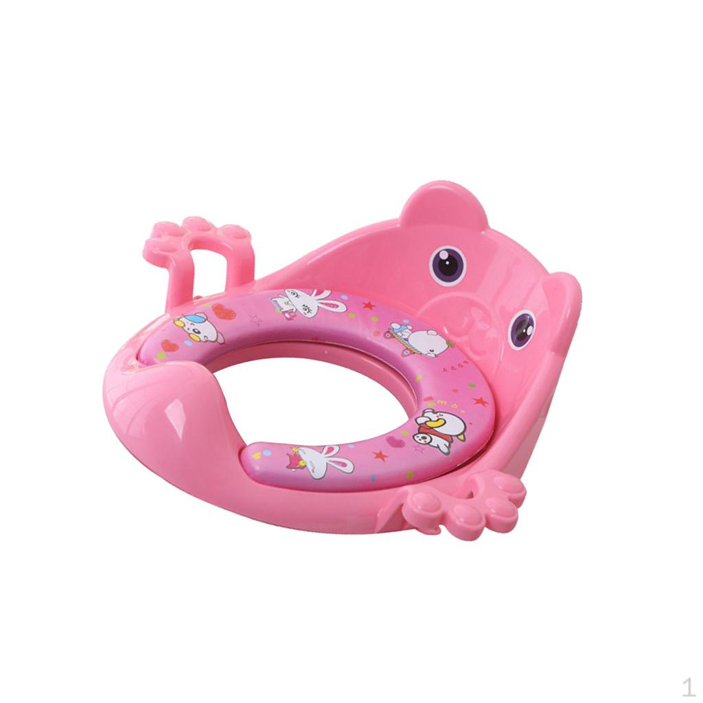 

Мягкое сиденье для унитаза с ручками для мальчиков и девочек, розовое, как описано