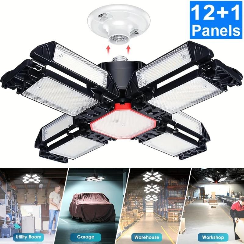 1/2/3 STÜCK 12 Verstellbare Paneele LED Garagenleuchten E26/E27 Deckenbeleuchtung 75W Verformbares LED Nachtlicht für Werkstatt Lager