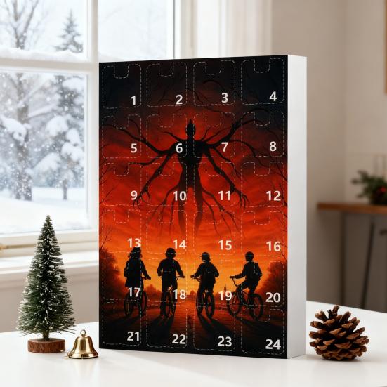 Stranger Things Advent Calendar 24 Day Christmas Countdown Box Multi-Functional Holiday Decorations for Kids Rooms Cars And Parties Festive Gift