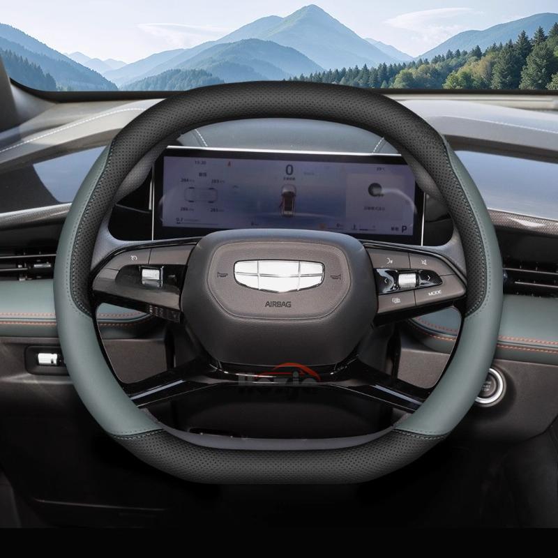Leather Car Steering Wheel Cover for Geely Cityray Boyue L Cool Starray Galaxy Preface Interior Accessories 2025 2026