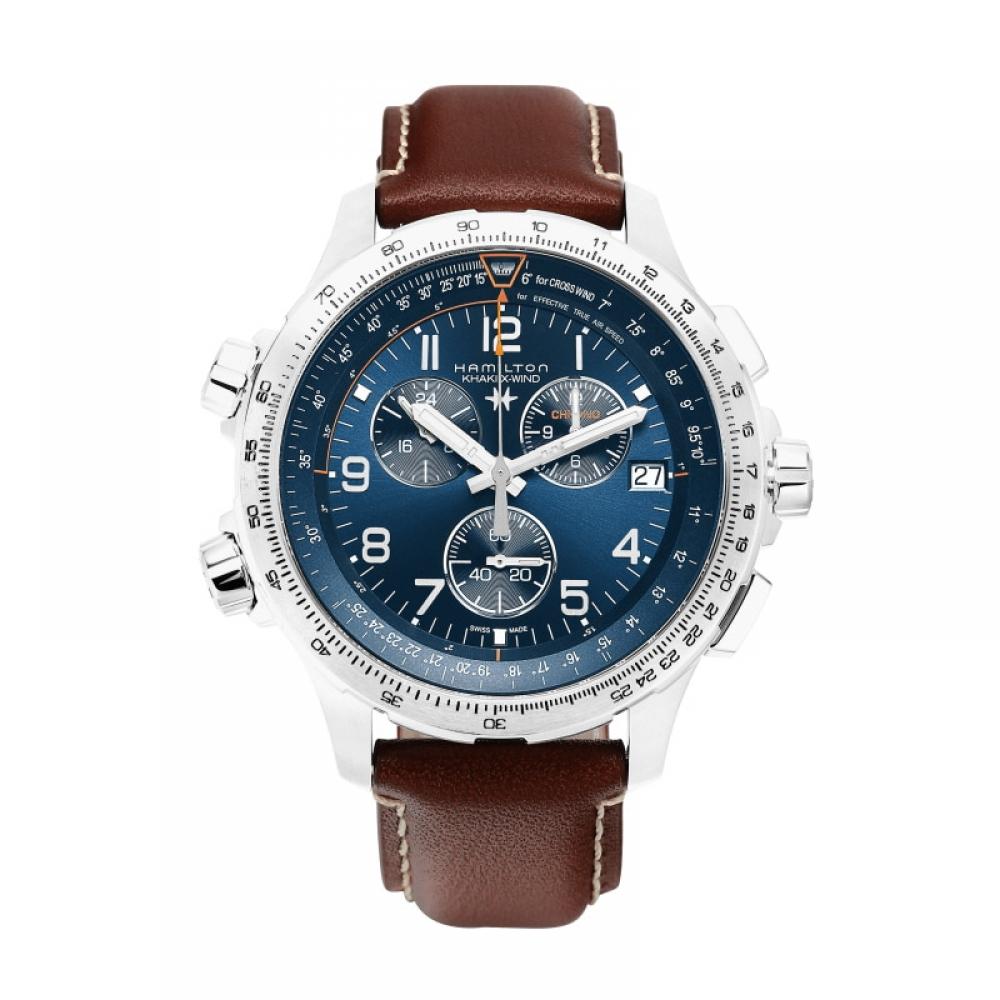Hamilton H77922541 Khaki Aviation Xwind Gmt Chrono Men S Leather Watch