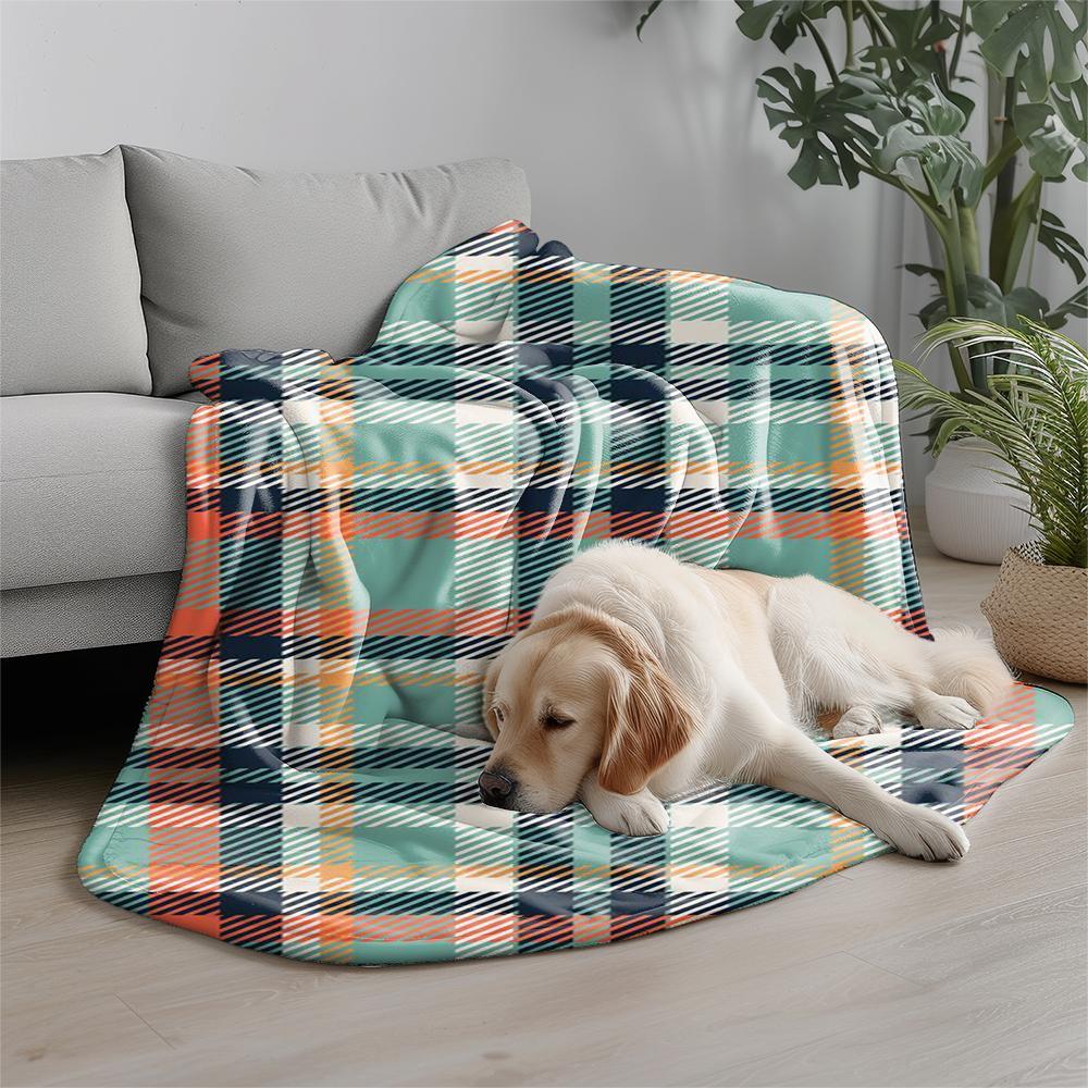 Colorful Checked Blanket Microfiber Flannel Cover Blanket Bedroom Living Room Sofa Soft And Comfortable Home Decoration