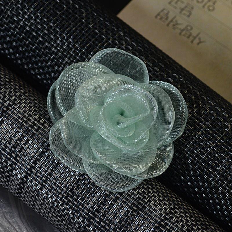 Korean Style 15-Piece Gauze Snow Fabric Flowers for DIY Clothing, Hair Clips, Jewelry Accessories