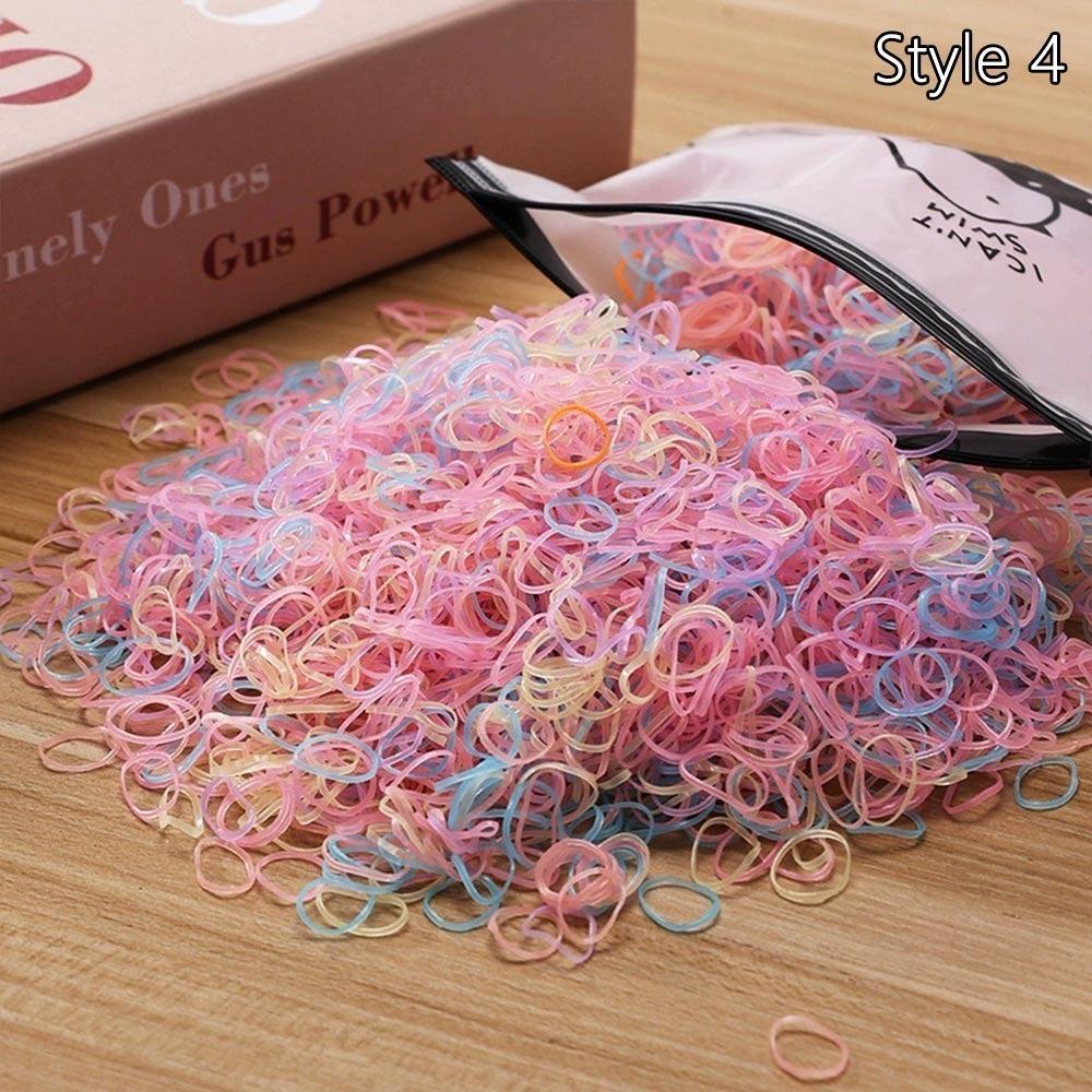 1000Pcs Girls Colourful Disposable Rubber Band Hair Ties Headband Ponytail Holder Bands Kids Hair Styling Tools