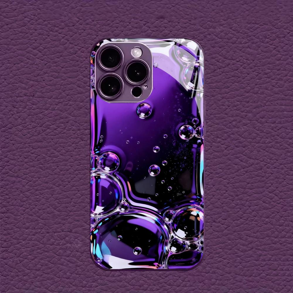 Modern Purple Liquid Art for Coque Iphone for Iphone 17 Case Fashion Case Fundas Glass for iPhone 17 16 15 14 13 12 Pm Pro Plus