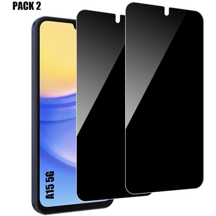 [2 Pieces] Anti-spy Tempered Glass for Samsung Galaxy A15 4G-5G - Shockproof Protection
