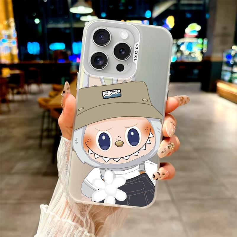 Labubu's Trendy and Cool Adventure Style" Fashion Case for Oppo/Realme Series.Oppo A12,A1 Pro,Reno6 Lite,A3x,A32,A58,A17,Realme 7i,9i,V23,C15,C25Y...