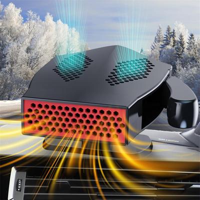 12V Araba Isıtıcı Elektrikli Isıtma Fanı 360 Derece Döner Taban Taşınabilir Elektrikli Kurutma Makinesi Ön Cam Buğu Giderici Buğu Çözücü