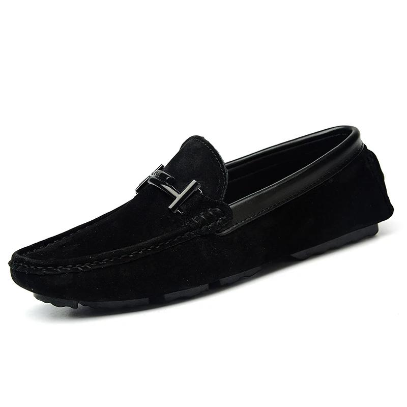 Fashion Summer Men's Suede Loafers Comfortable Man Flats Casual Mens Shoes Men Breathable Slip-On Soft Leather Driving Shoes for Men