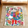 Cute Vintage Cartoon Cat Fashion Brand Flannel Soft Warm Plush Blanket Sofa Living Room Pet Hogar Bedroom Gift Home Car Portable