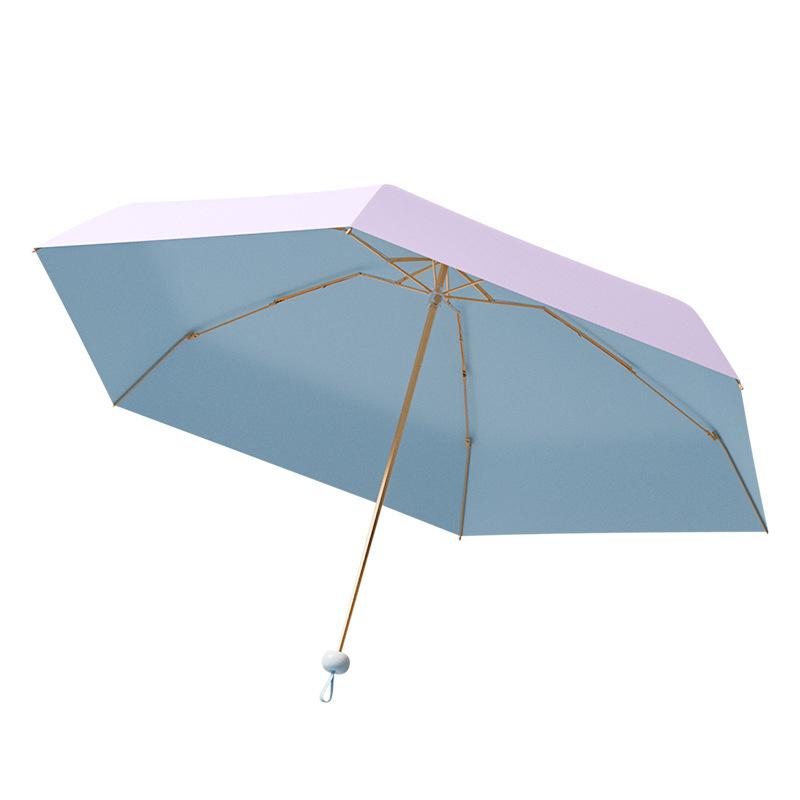 Capsule Umbrella Small and Portable Weather and Rain Sunshade Women's Sunscreen UV Protection Outdoor Color Glue 50% Off Sun Umbrella