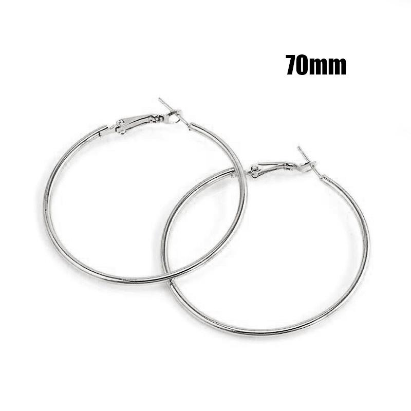 Fashion Large Hoop Earrings 40mm 60mm 80mm Big Smooth Circle Earrings Round Brincos Loop Earrings for Women Jewelry Party GiftsGood product