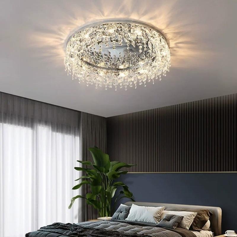 Light Luxury Crystal Living Room Ceiling Light Simple Modern Creative Personalized Bedroom Light Grand Room Lighting