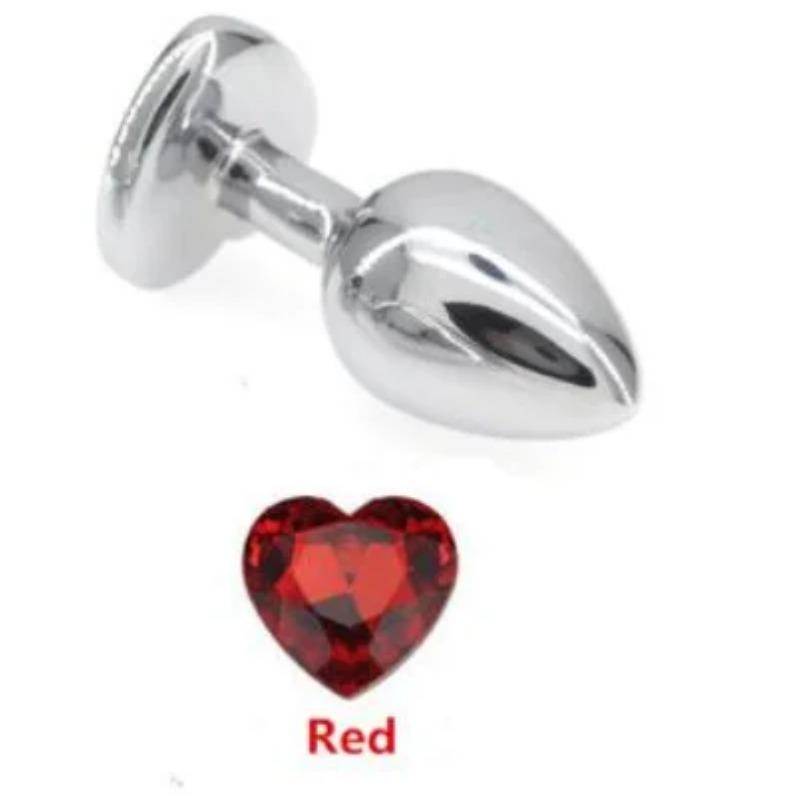 3 Size Anal Plug Heart Stainless Steel Crystal Anal Plug Removable Butt Plug Stimulator Anal Sex Toys Prostate Massager Dildo