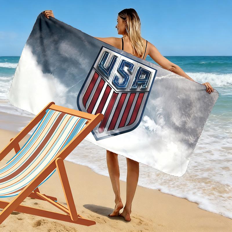 USMNT Print Beach Towel, Large Soft Quick Dry Towel for Beach Camping Swimming