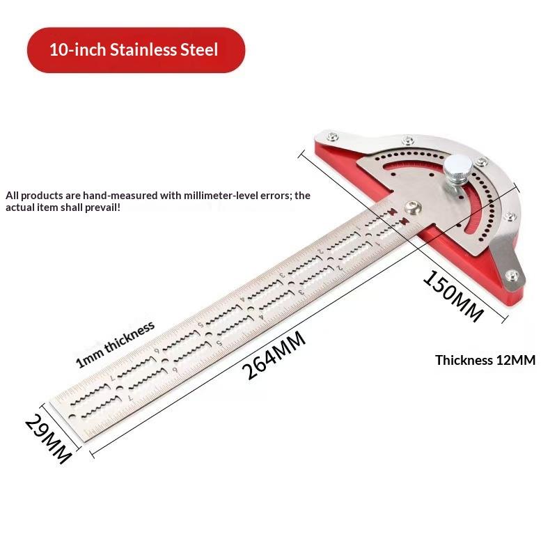 Woodworking Edge Measuring Edge Caliper Scale Stainless Steel Gauge Adjustable Angle Ruler for Woodworking Design Tool