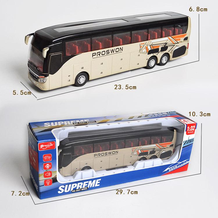 Business Airport Bus Model Single-Deck Bus Children's Bus Alloy Bus Sound and Light Toy