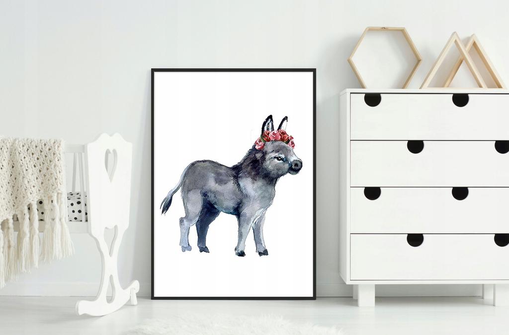 Poster picture in a frame A4 cm Donkey PD287