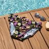 Badehose Mittelhoch Mehrfarbiges Design Elastisches Polyester