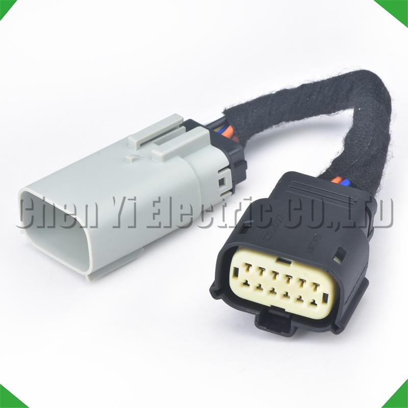 12 Pin Automotive Connector Wire Harness Plug For 15-23 Dodge Charger Hid To Halogen Headlights Converters 33472-1202 33482-1206