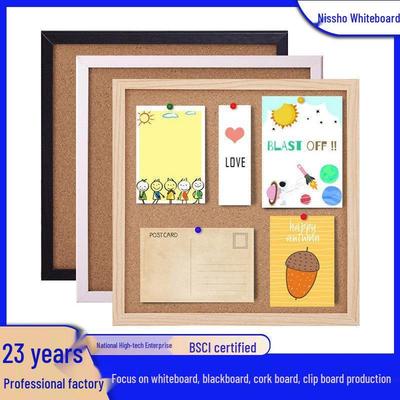 Wooden Cork Board Wall-Mounted Message & Photo Display for Home & Office