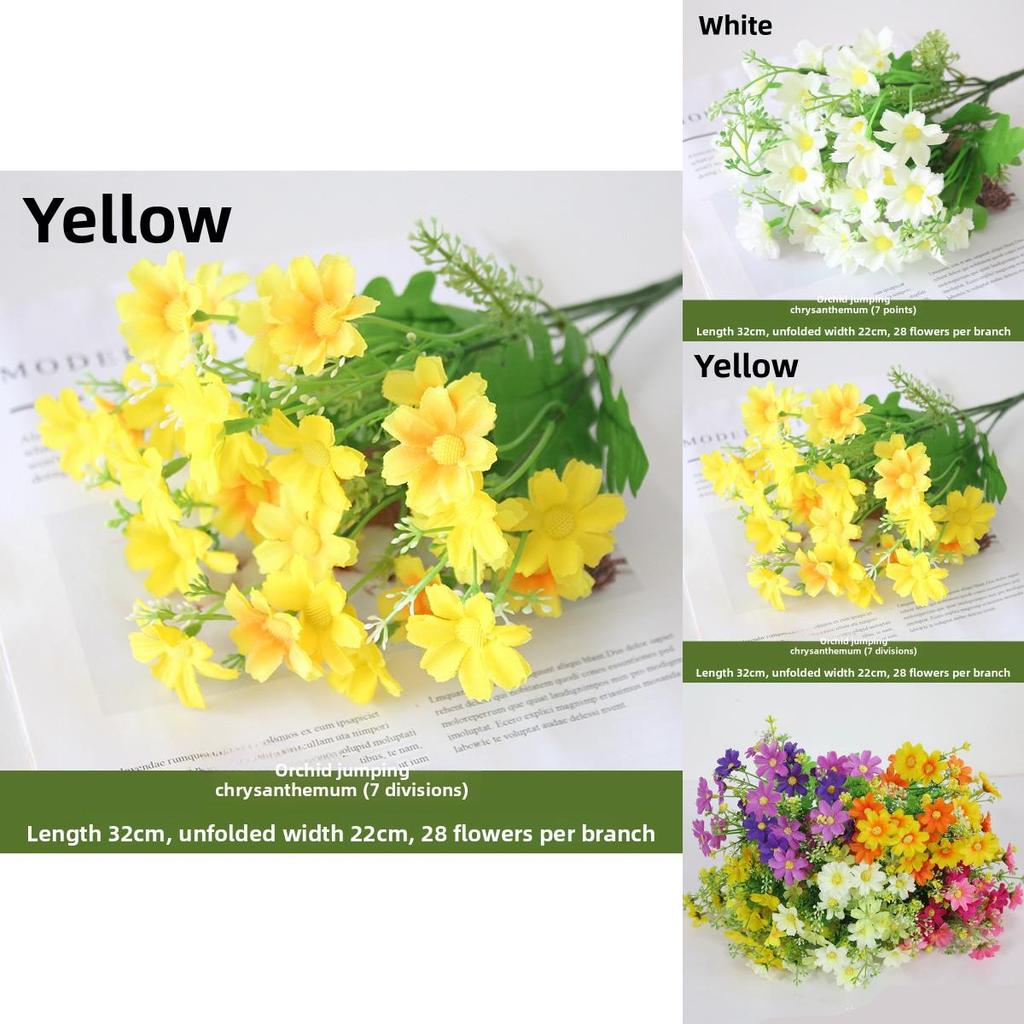 Preserved Flower Arrangement With Plastic Chrysanthemum For Home Garden And Event Decor