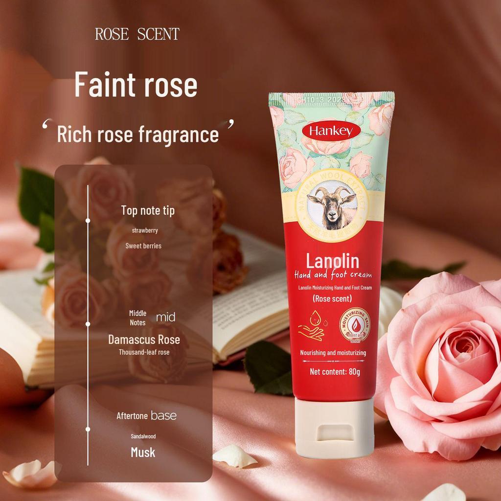 Han Ji Lanolin Hand & Foot Cream 80g - Anti-Crack Moisturizing for Autumn & Winter