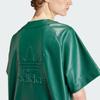 Adidas Originals Adicolor Faux Leather Shirt with Embossed Logo and Three-Stripe Block Men Tops Forest-Green IZ4047