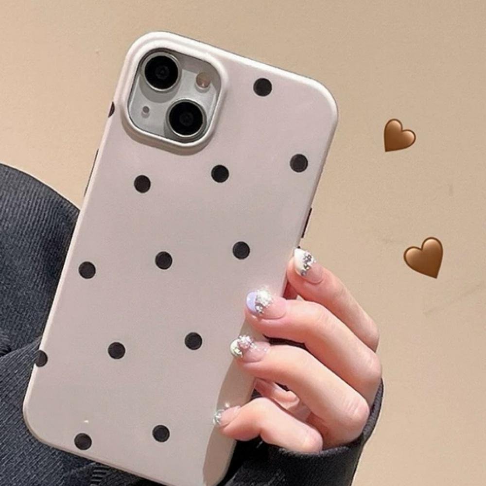 Korean polka dot is suitable for Apple 17 mobile phone case, new iphone16 women's polka dot anti-drop all-inclusive edge soft case