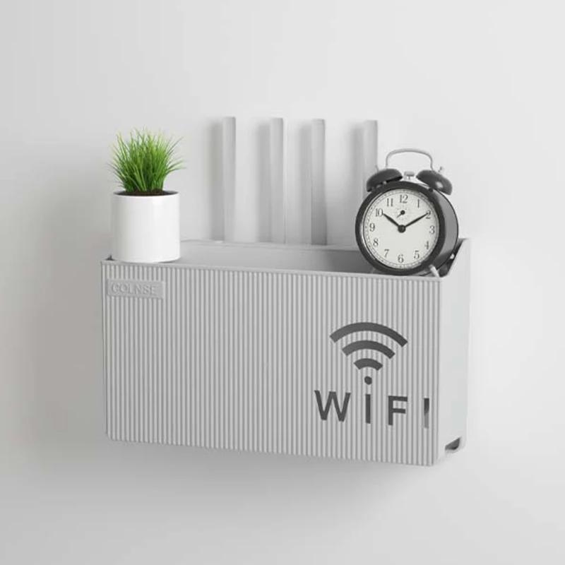 1pc Home Router Storage Box Wireless WIFI TV Set-Top Box Wall Mounted Storage Rack Living Room Bedroom Sorting Storage Organizer