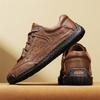 Fashion Hot Sale Mens Casual Leather Shoes Soft Sole Lace-up Sneakers Lightweight Male Loafers Shoes Handmade Outdoor Walking Footwear