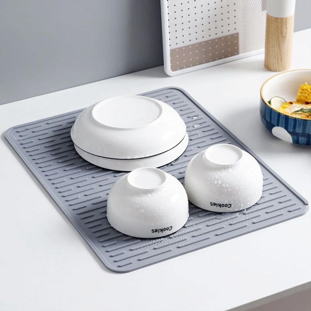 3 Sizes for Counter Draining Durable Heat Resistant Dish Mat Place Mat Cushion Pad Drying Pad