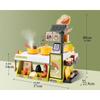Mini Kids Kitchen Food Play Set Simulated Seafood Fast Food Restaurant Toy with Cash Register with Color-Changing Food Sound
