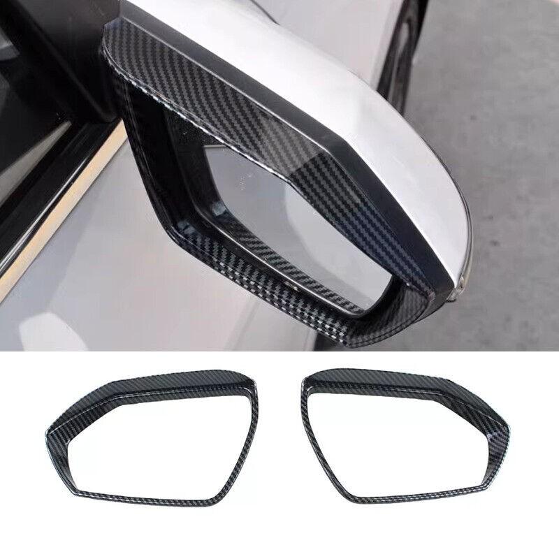 For Hyundai Elantra 2021 2022 2023 2024 Carbon Fiber Mirror Rain Eyebrow Trim 2X