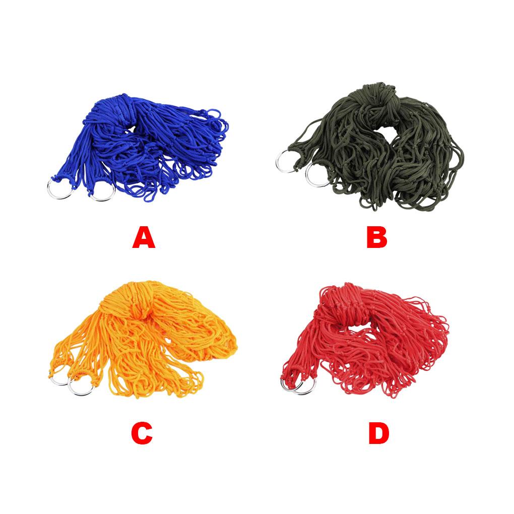 Nylon Hammock Portable Outdoor Single\-Person Mesh Net Sleeping Bed Hammock for Outdoor Travel Camping hamak blue green red