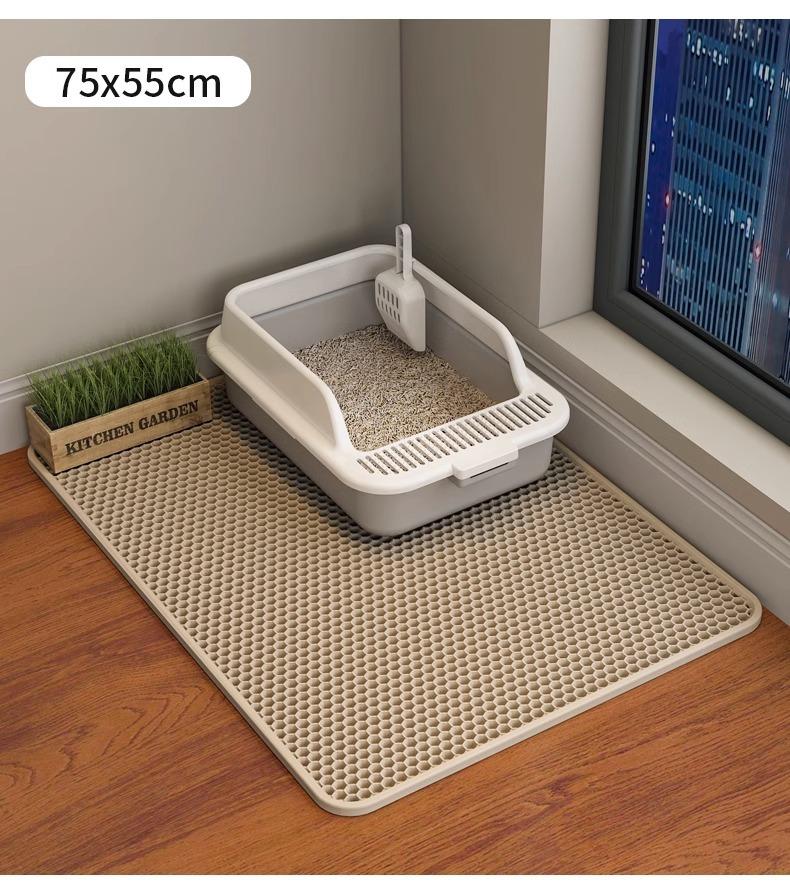 Cat Litter Mat Waterproof Double Layer Pet Litter Box Mat Easy To Clean Non-slip Sand Basin Filter Kitten Dog Clean Supplies
