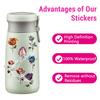 50PCS Vintage Dried Rose Stickers Aesthetic PET Transparent Flower Botanical Sticker Waterproof Decorative Decals for Scrapbook