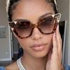 New Oversized Cat-Eye Sunglasses Women's INS Style Fashionable Diamond-Studded Shades Outdoor UV-Protective Eyeglasses