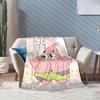 Cute Patrick Star SpongeBob Flannel Blanket  Vintage Throw Blanket for Bed Sofa Couch 125*100cm Bedspreads