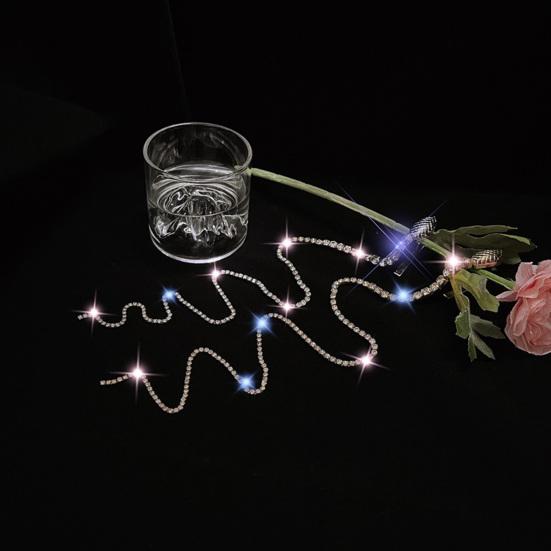 Braided Head Chain Snake Shape Long Tassel Rhinestone Punk Shining Hair Ornament Hair Decor Hair Daily Styling Tool
