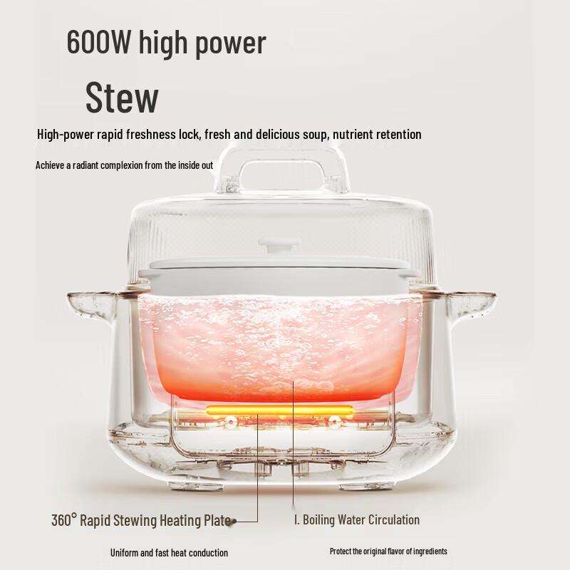 Supor 2.5L Electric Stew Pot with 5 Ceramic Inserts CN plug (adapter included)