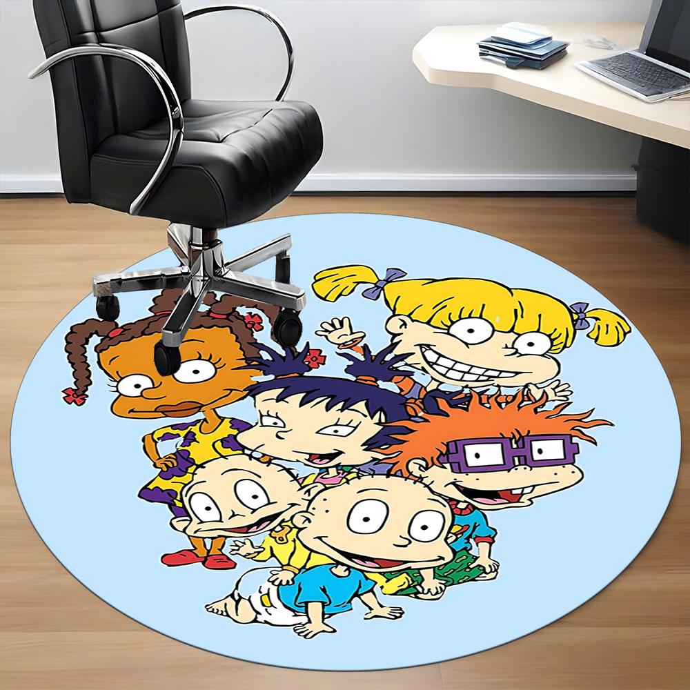 1pc Rugrats Office Round Area Rug, Bedroom Living Room Home Decor, Room Deco,  Offic A1016141